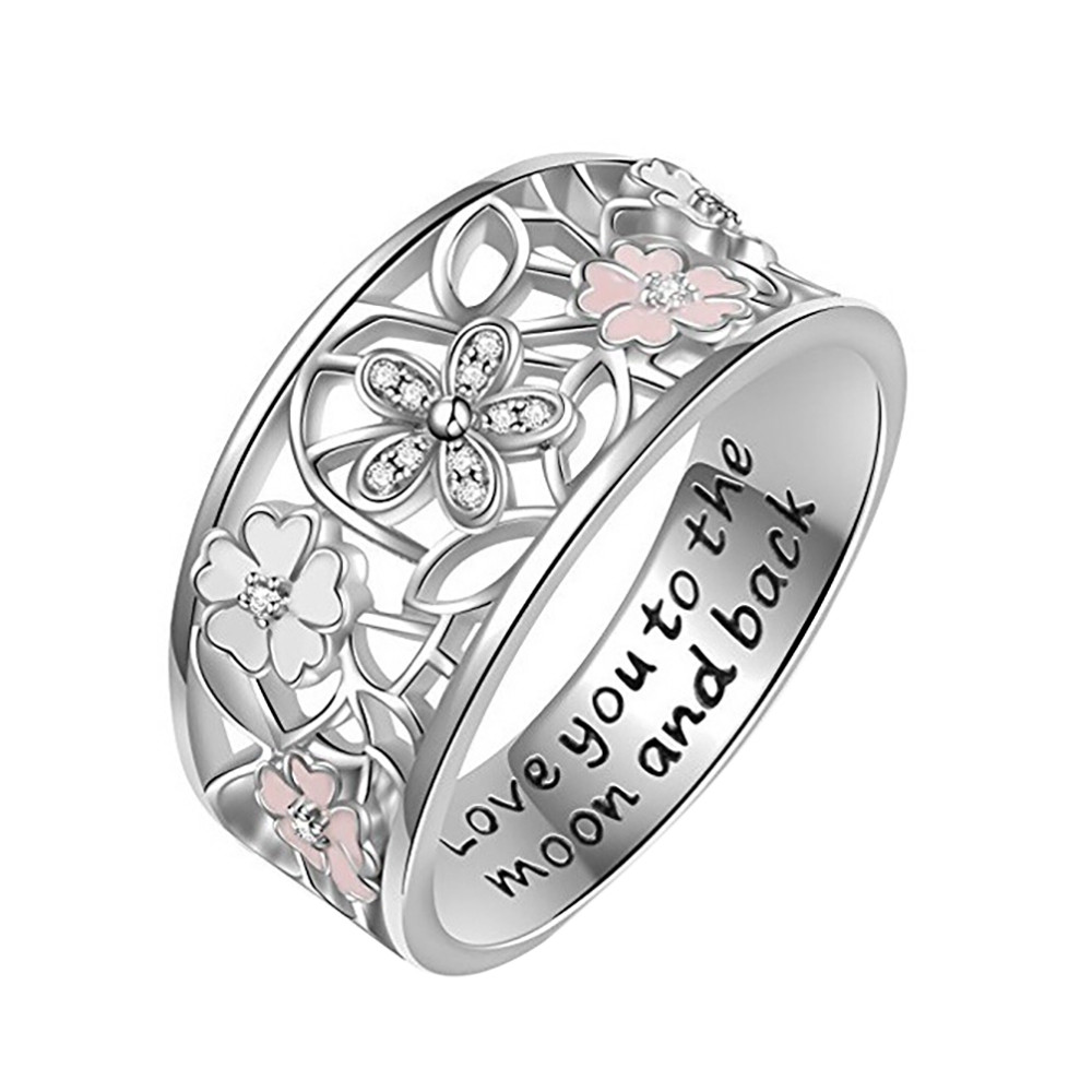 thumbnail image 2 of Cumpleaños Cereza Perforación A Flores Anillo Anillo Regalo Anillos de boda, 2 of 5